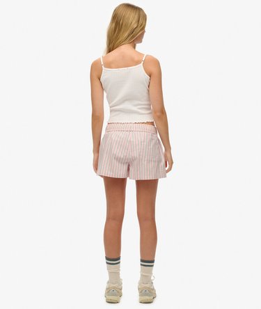 Cotton Stripe Elasticated Boxer-Style Shorts Image 5