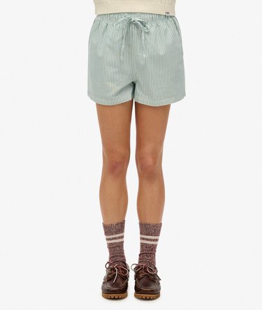 Organic Cotton Stripe Elasticated Shorts Image 2