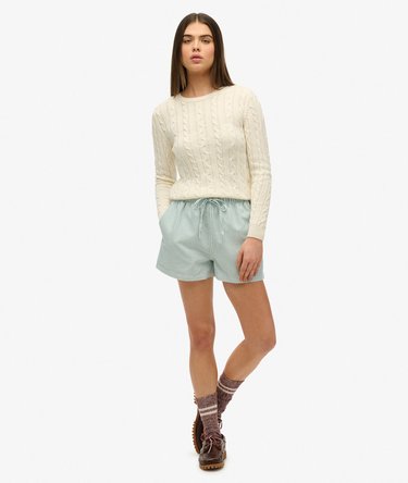 Organic Cotton Stripe Elasticated Shorts Image 1