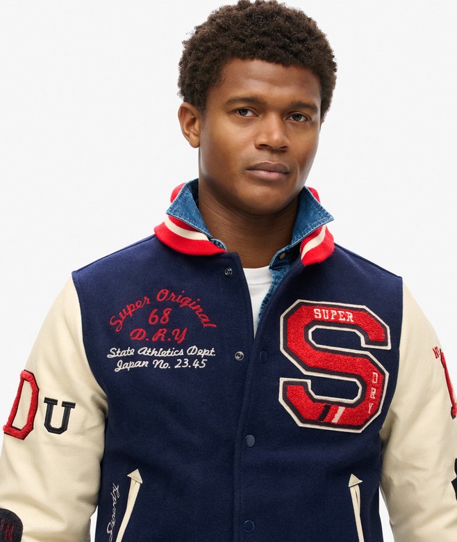 College Varsity Patched Bomber Jacket