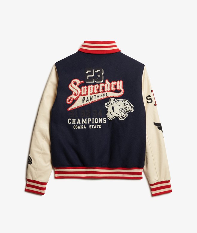 College Varsity Patched Bomber Jacket