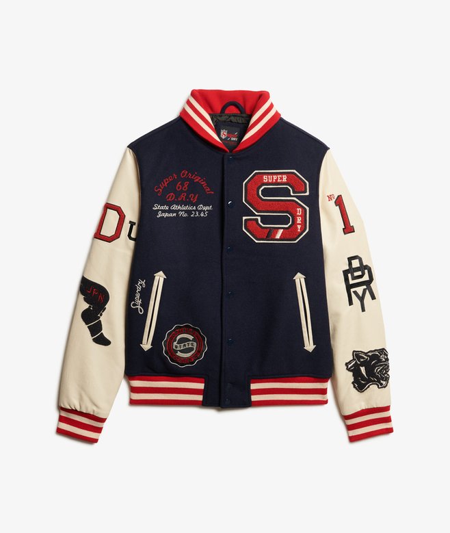 College Varsity Patched Bomber Jacket