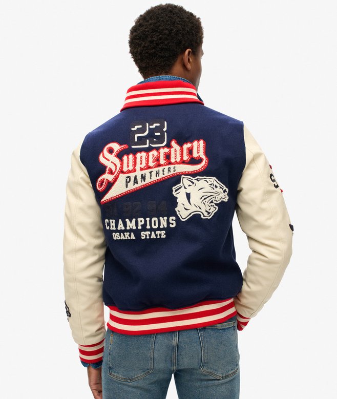 College Varsity Patched Bomber Jacket