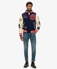 College Varsity Patched Bomber Jacket