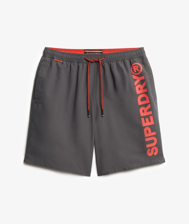 mens Sport Graphic 17-inch Swim Shorts in CHARCOAL Superdry US