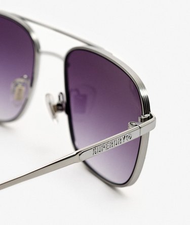 Square Metal Aviator Sunglasses Image 4
