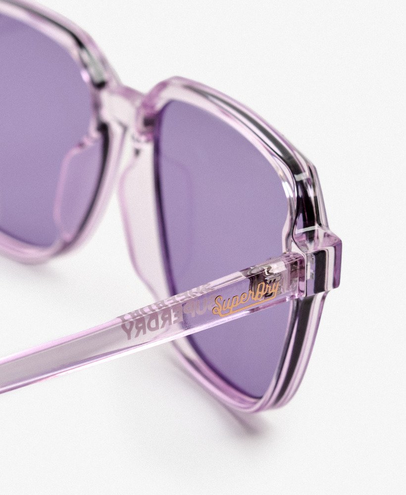 Dames Oversized Vierkante Zonnebril in lavender / paarse glazen