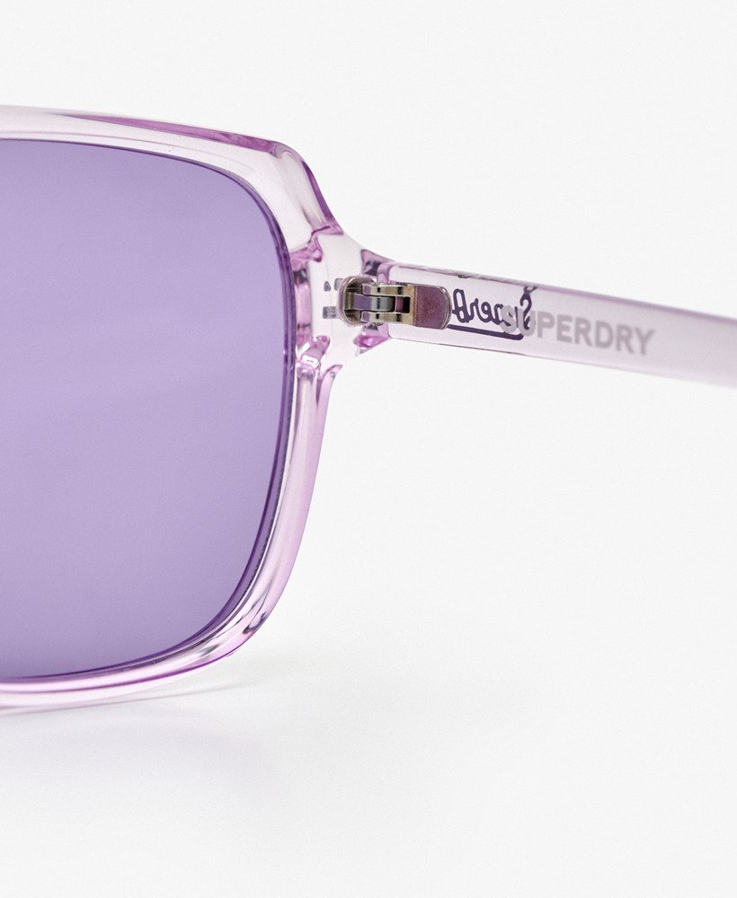 Dames Oversized Vierkante Zonnebril in lavender / paarse glazen