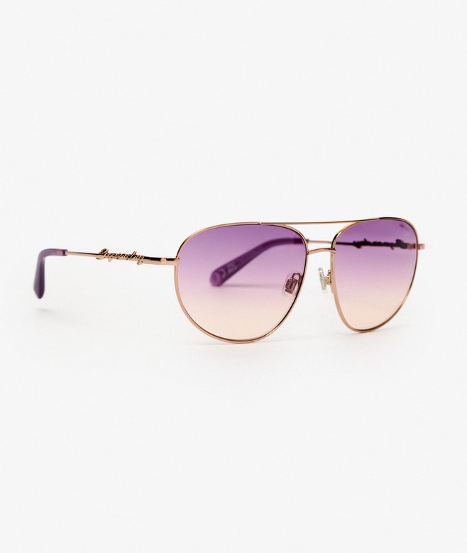 womens Gradient Lens Aviator Sunglasses in Rose Gold  display picture 1