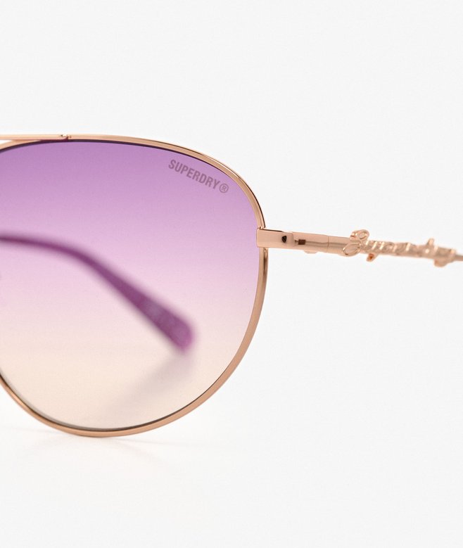 Fysh Sunglasses Aviator Ombré Pink Purple Lenses Rose Gold New womens Gradient Lens Aviator Sunglasses in Rose Gold  main image 2