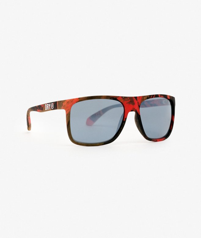 mens Square Sports Sunglasses in Matte Orange Camo/ Mirror lens