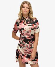 Mandarin Jacquard Mini Dress