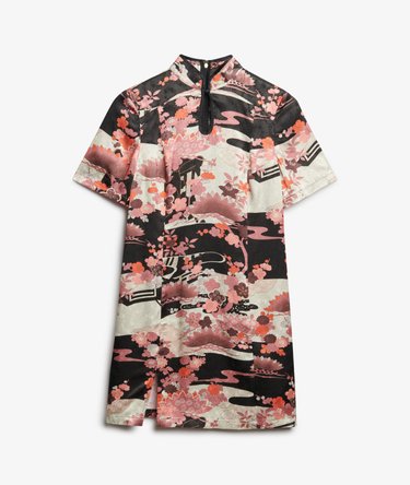 Robe courte en jacquard à col Mao Image 6