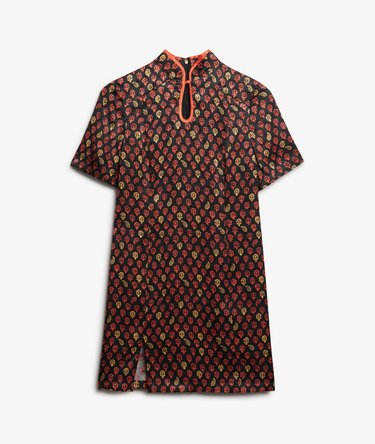 Robe courte en jacquard à col Mao Image 6