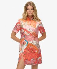 Mandarin Jacquard Mini Dress