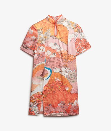 Robe courte en jacquard à col Mao Image 6