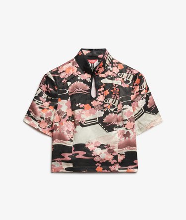 Jacquard-Oberteil mit Mandarinkragen Image 6