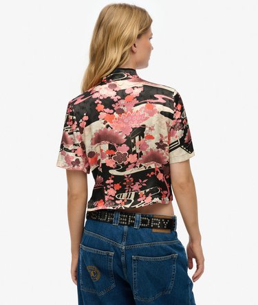 Jacquard-Oberteil mit Mandarinkragen Image 3