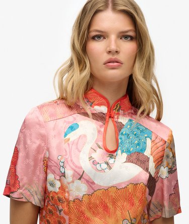 Mandarin Jacquard Top Image 3