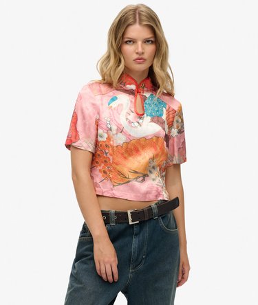 Mandarin Jacquard Top Image 1