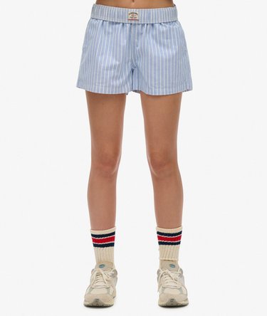 Elastisk shorts i økologisk bomull med striper Image 2