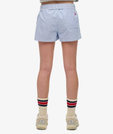 Elastisk shorts i økologisk bomull med striper Image 3