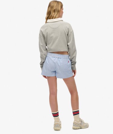Elastisk shorts i økologisk bomull med striper Image 5