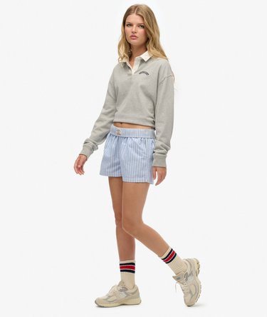 Elastisk shorts i økologisk bomull med striper Image 4
