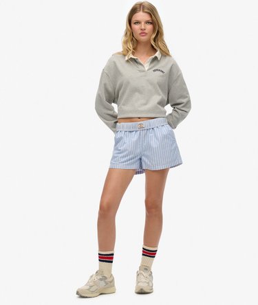 Elastisk shorts i økologisk bomull med striper Image 1