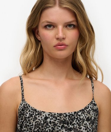 Maxi-slipdress met schuine snede Image 2
