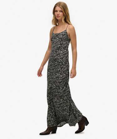 Maxi-slipdress met schuine snede Image 4
