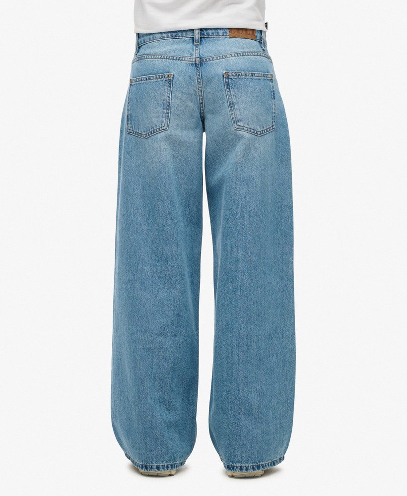 womens Cult Mid Rise Baggy Jeans in Light Blue Vintage Wash