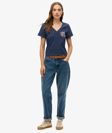 Suika Metallic Relaxed V-Neck T-Shirt Image 2
