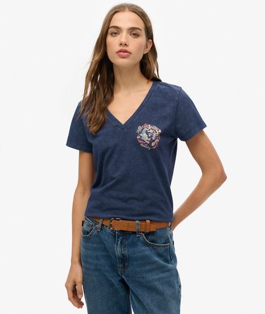 Suika Metallic Relaxed V-Neck T-Shirt Image 1
