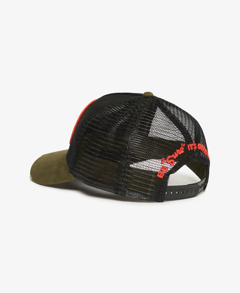 ◆Superdry◆ Heritage Mesh Print Trucker Ball Cap Black Buy Black Caps & Hats for Men by SUPERDRY Online | Ajio.com