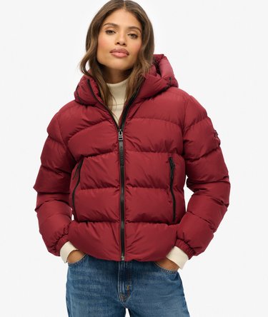 Hooded Sports Puffer Jacket Image 5