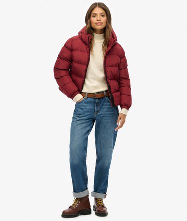 Hooded Sports Puffer Jacket Image 2