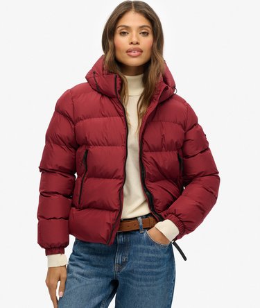 Hooded Sports Puffer Jacket Image 1