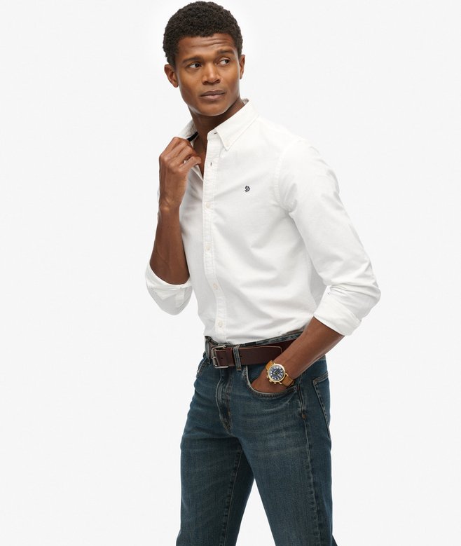 Superdry Oxford S/S Shirt Tricot Homme - Chemise Manches Courtes Coupe Classique