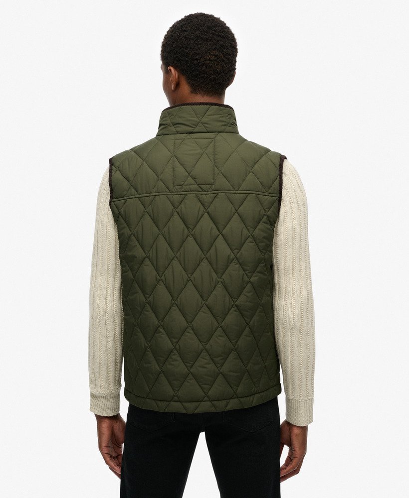 mens Quilted Estate Gilet in Surplus Goods Olive Green | Superdry