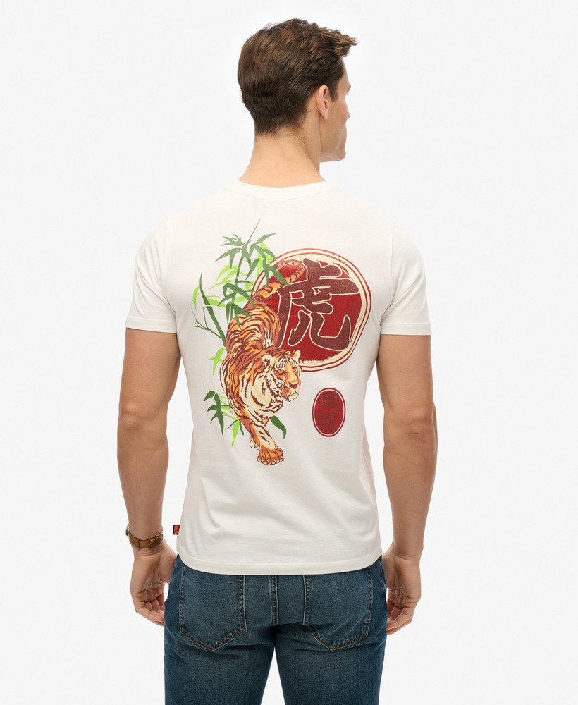 mens Vintage Logo Tokyo Relaxed T-Shirt in Bone White 2 | Superdry US