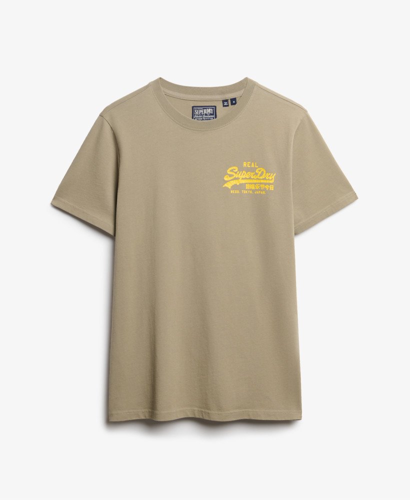 mens Vintage Logo Tokyo Relaxed T-Shirt in Light Khaki Green