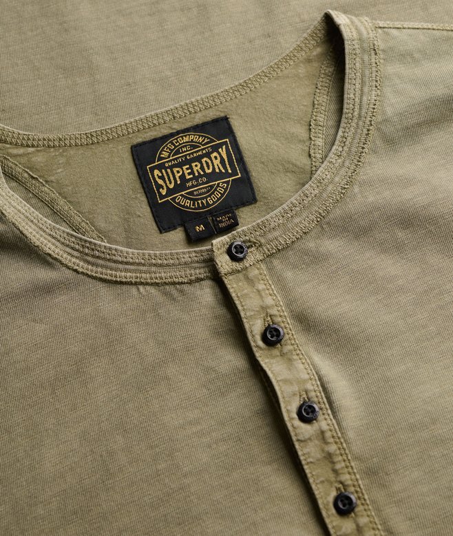 Slub Short Sleeve Jersey Henley Top