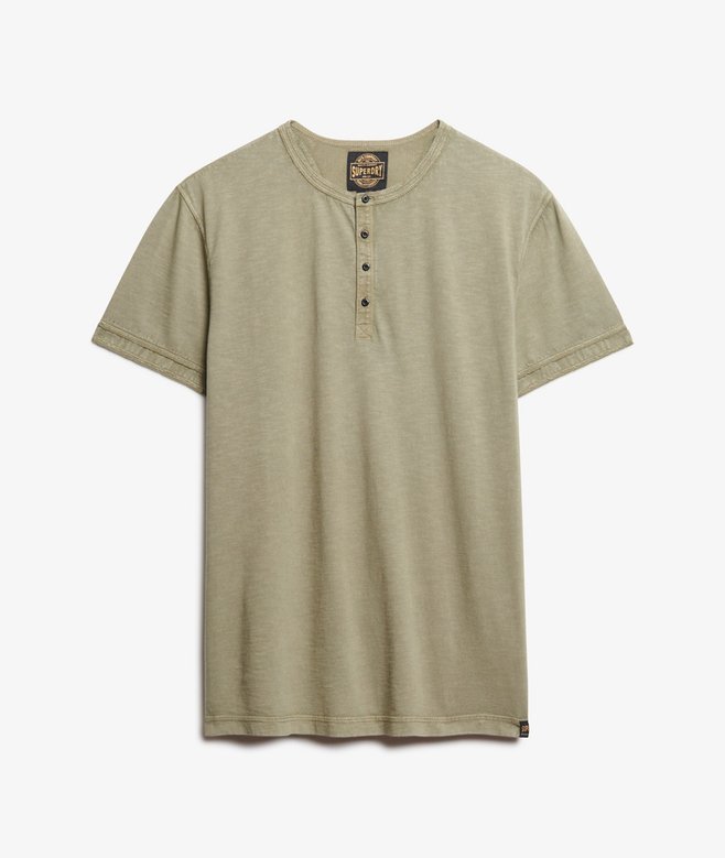 Slub Short Sleeve Jersey Henley Top