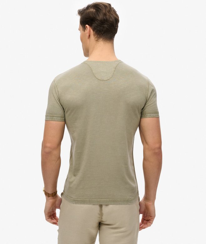 Slub Short Sleeve Jersey Henley Top