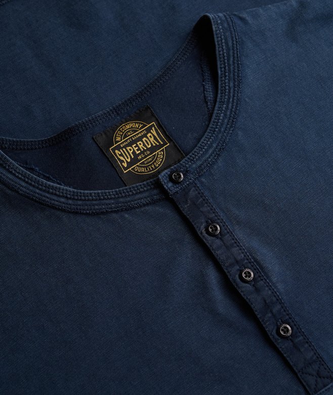 Slub Short Sleeve Jersey Henley Top