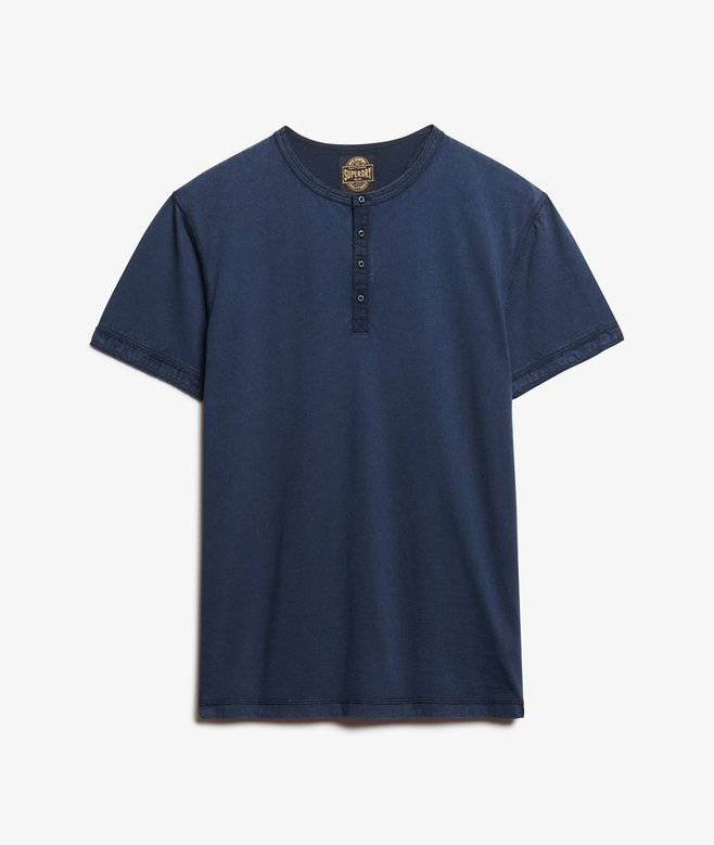 Slub Short Sleeve Jersey Henley Top