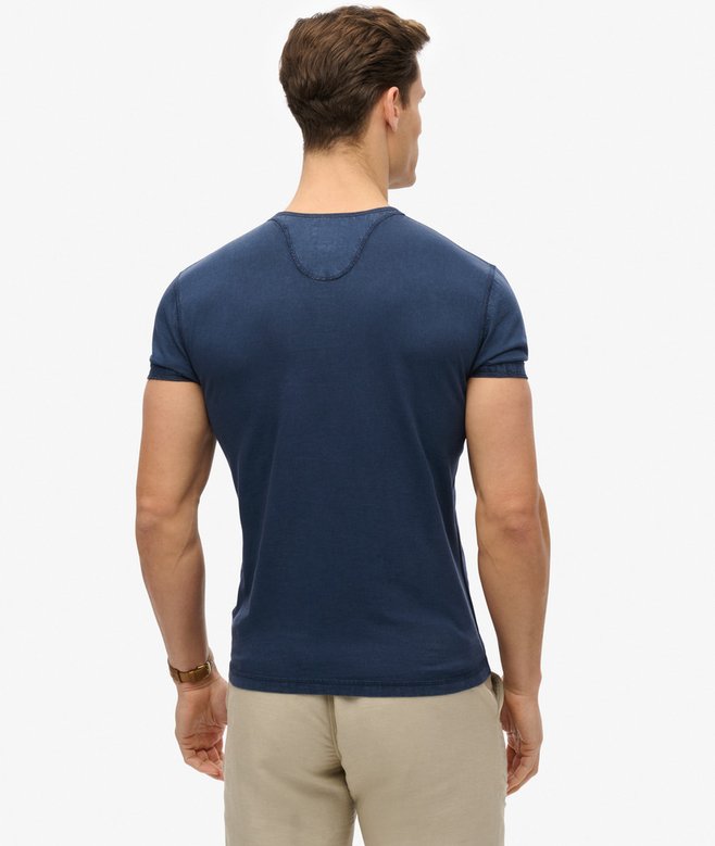 Slub Short Sleeve Jersey Henley Top