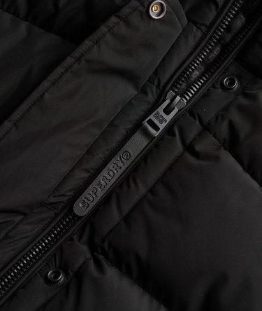 Hooded Sports Puffer Mid Length Jacket Image 7