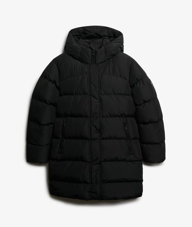 Hooded Sports Puffer Mid Length Jacket Image 8
